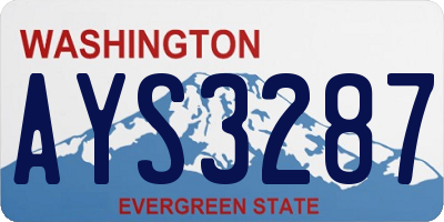 WA license plate AYS3287
