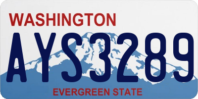 WA license plate AYS3289