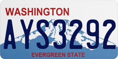 WA license plate AYS3292