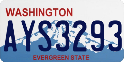 WA license plate AYS3293