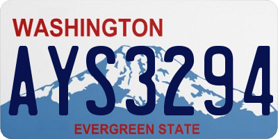 WA license plate AYS3294
