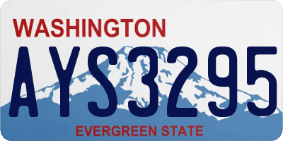 WA license plate AYS3295