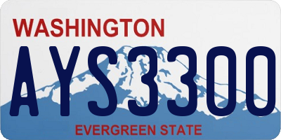 WA license plate AYS3300