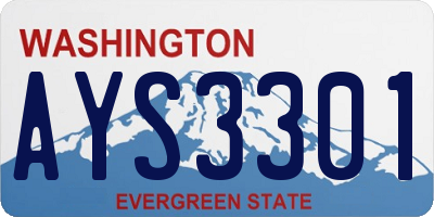 WA license plate AYS3301