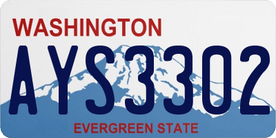 WA license plate AYS3302