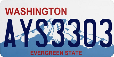 WA license plate AYS3303