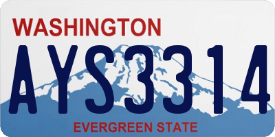 WA license plate AYS3314