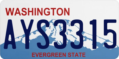 WA license plate AYS3315