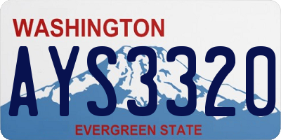 WA license plate AYS3320