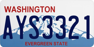 WA license plate AYS3321