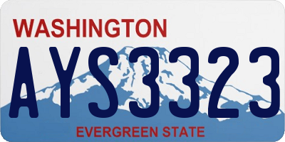 WA license plate AYS3323