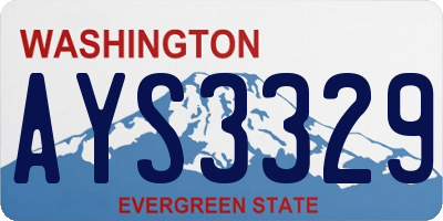 WA license plate AYS3329