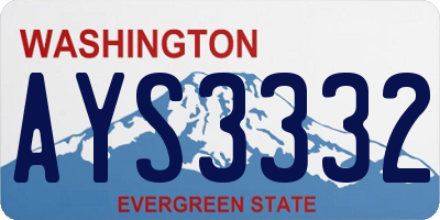 WA license plate AYS3332