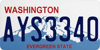 WA license plate AYS3340
