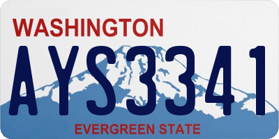 WA license plate AYS3341