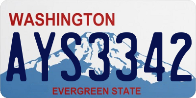 WA license plate AYS3342