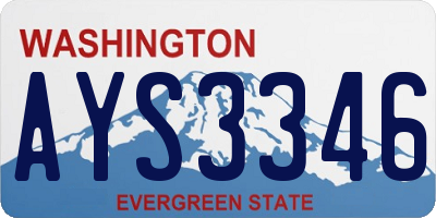 WA license plate AYS3346