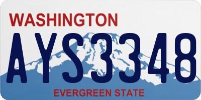 WA license plate AYS3348