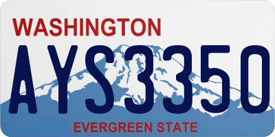 WA license plate AYS3350