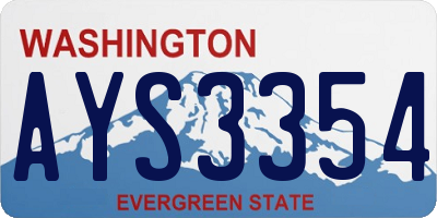 WA license plate AYS3354