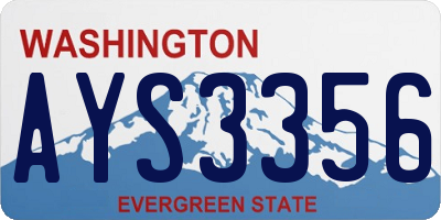 WA license plate AYS3356