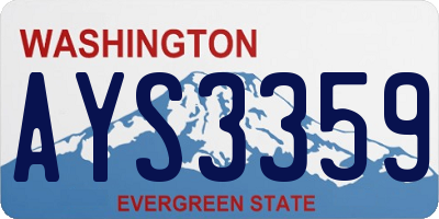 WA license plate AYS3359