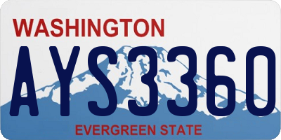 WA license plate AYS3360
