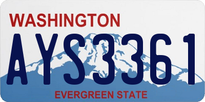 WA license plate AYS3361