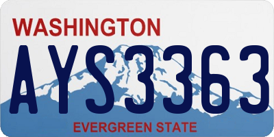 WA license plate AYS3363