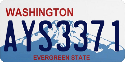 WA license plate AYS3371