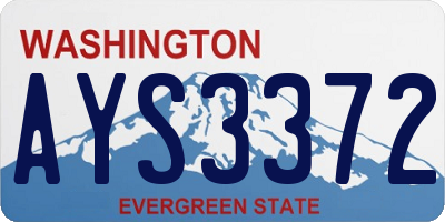 WA license plate AYS3372