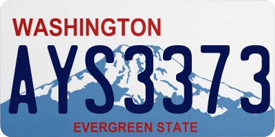 WA license plate AYS3373