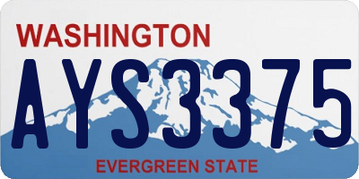 WA license plate AYS3375