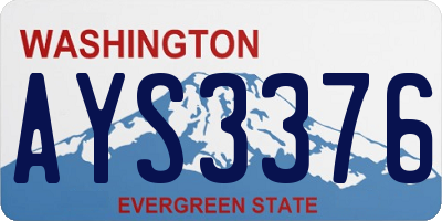WA license plate AYS3376