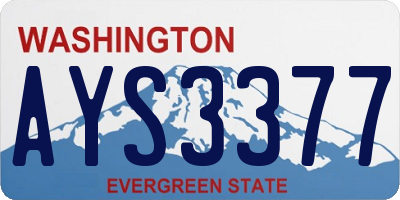 WA license plate AYS3377