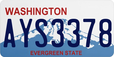 WA license plate AYS3378