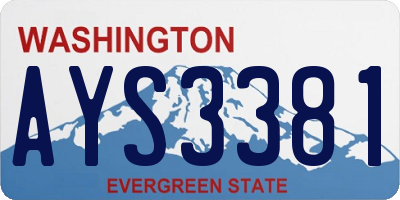 WA license plate AYS3381