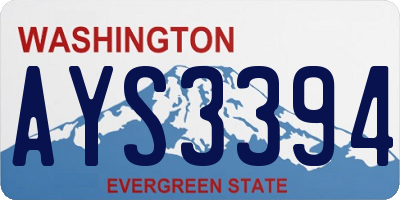 WA license plate AYS3394