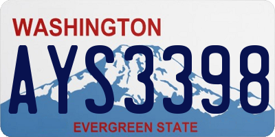 WA license plate AYS3398