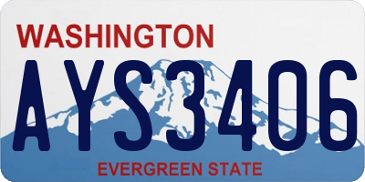 WA license plate AYS3406