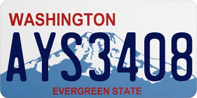WA license plate AYS3408