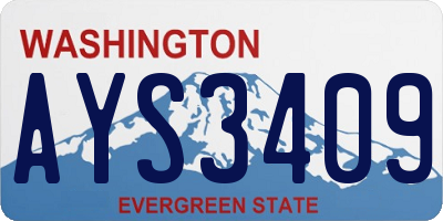 WA license plate AYS3409