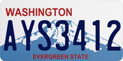 WA license plate AYS3412