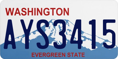 WA license plate AYS3415