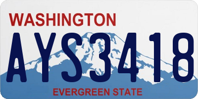 WA license plate AYS3418