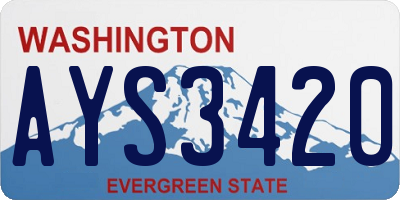 WA license plate AYS3420