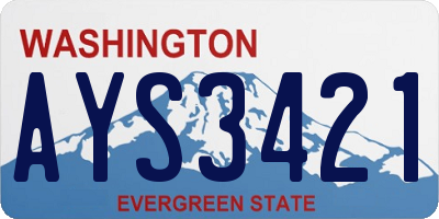 WA license plate AYS3421