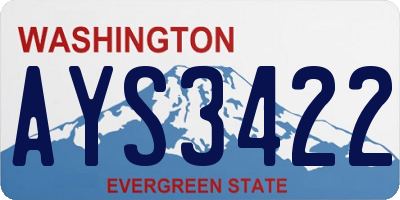 WA license plate AYS3422