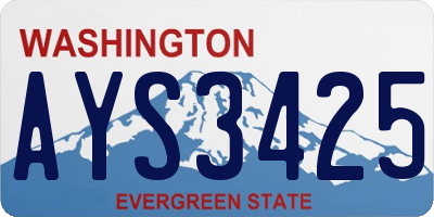 WA license plate AYS3425