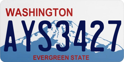 WA license plate AYS3427